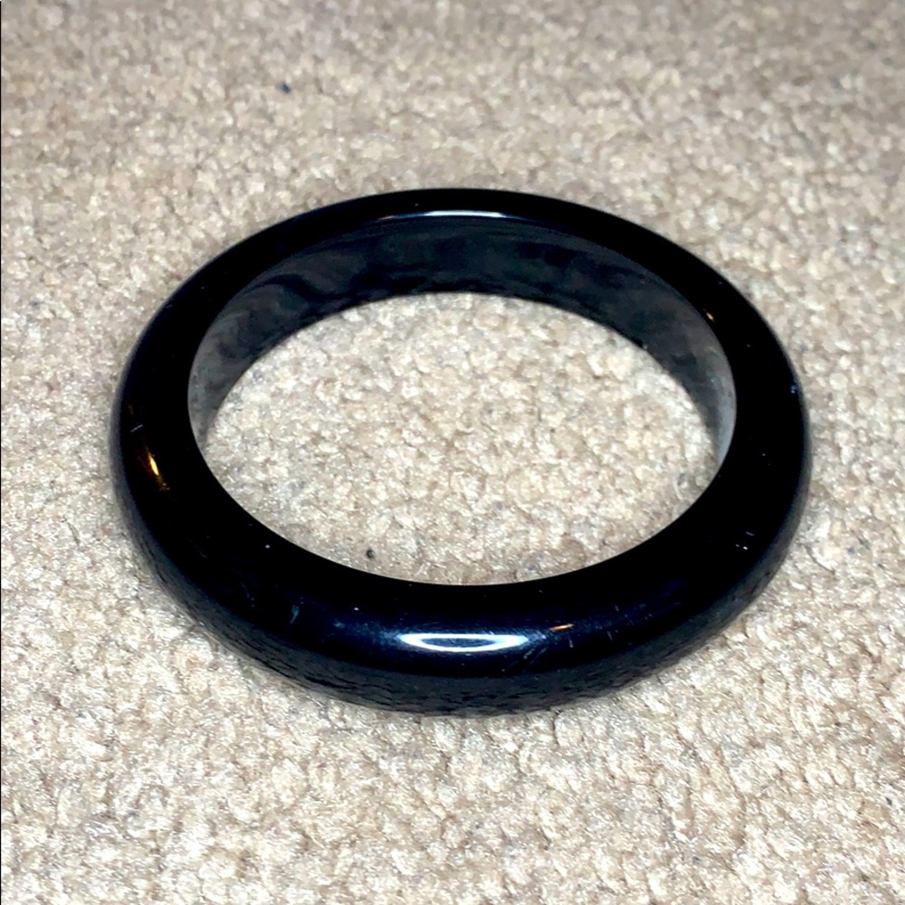 Black Plastic Bangle Bracelet